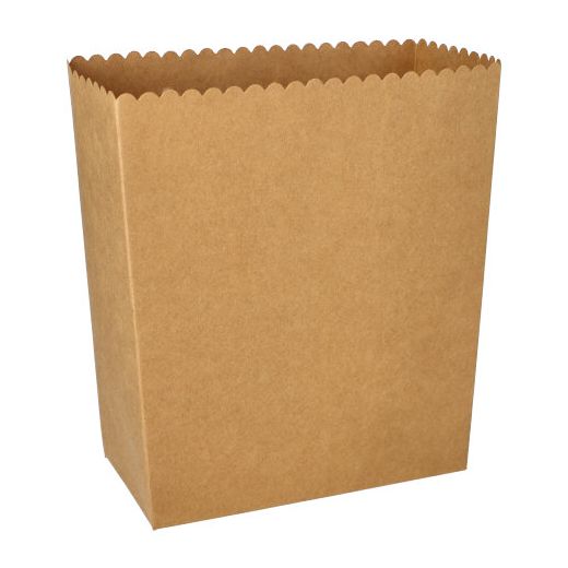 Boîte à popcorn Carton "pure" rectangulaire 2400 ml 19,2 cm x 15,8 cm x 8 cm marron grand 1