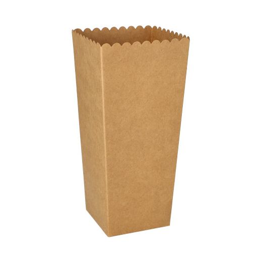 Boîte à popcorn Carton "pure" rectangulaire 1300 ml 19,7 cm x 7 cm x 7 cm marron petit 1