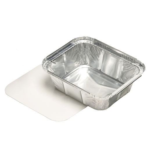 Barquettes aluminium avec couvercle en carton laminé, PE rectangulaire 0,5 l 4,2 cm x 11,4 cm x 14 cm 1