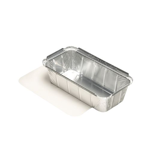 Barquettes aluminium et couvercles à insérer revêtus de PE rectangulaires 1 l  5,4 x 11 x 21,3 cm 1