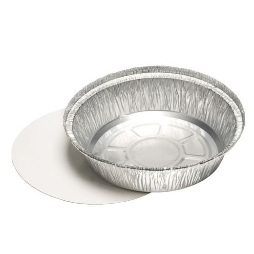 Plats en aluminium avec couvercles en carton laminé PP rond 0,77 l Ø 18,2 cm · 4 cm 1