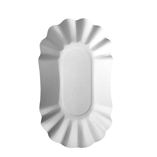 Coupelles, carton "pure" ovale 10,5 cm x 17,5 cm x 3 cm blanc 1