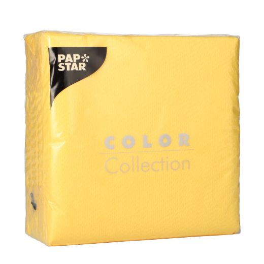 Serviettes, 1 couche pliage 1/4 33 cm x 33 cm jaune 1