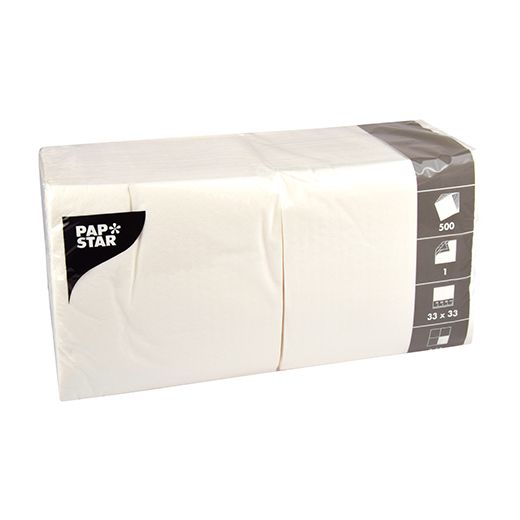 Serviettes, 1 couche pliage 1/4 33 cm x 33 cm blanc 1