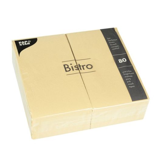 Serviettes, 2 couches, pliage 1/6, 40 cm x 32 cm champagne 1