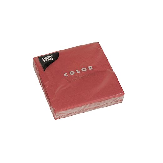 Serviettes, 3 plis pliage 1/4 24 cm x 24 cm bordeaux 1