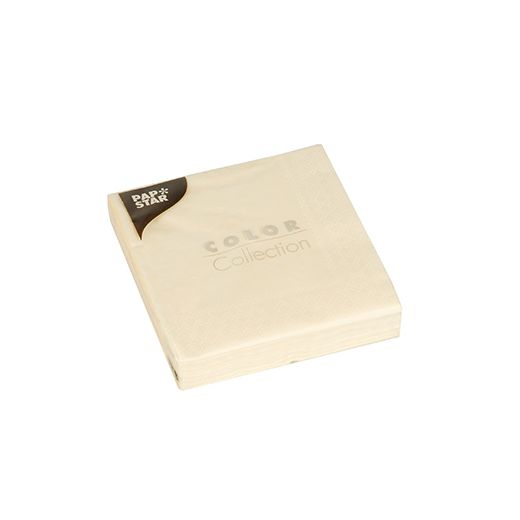 Serviettes, 3 plis pliage 1/4 24 cm x 24 cm crème 1