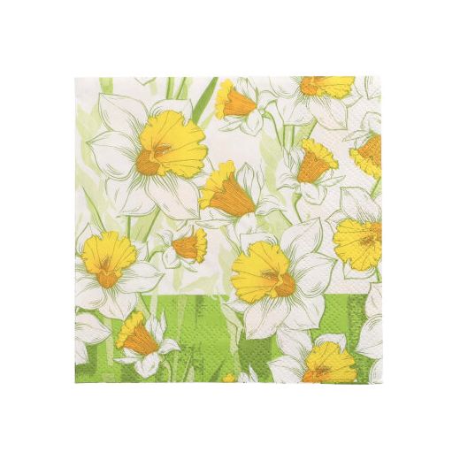 Serviettes, 3 plis pliage 1/4 25 cm x 25 cm "Narciso" 1