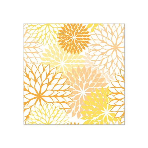 Serviettes, 3 plis pliage 1/4 25 cm x 25 cm jaune "Floralies" 1