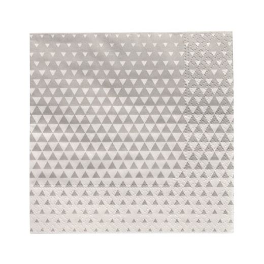Serviettes, 3 plis pliage 1/4 25 cm x 25 cm gris "Optik" 1
