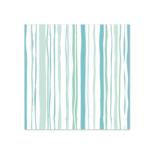 Serviettes, 3 plis pliage 1/4 25 cm x 25 cm bleu "Stripy" 1