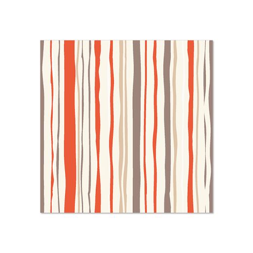 Serviettes, 3 plis pliage 1/4 25 cm x 25 cm brun rouille "Stripy" 1
