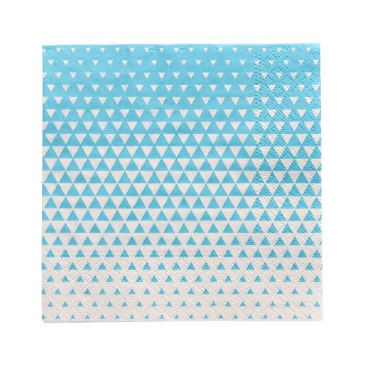 Serviettes, 3 plis pliage 1/4 25 cm x 25 cm turquoise "Optik" 1