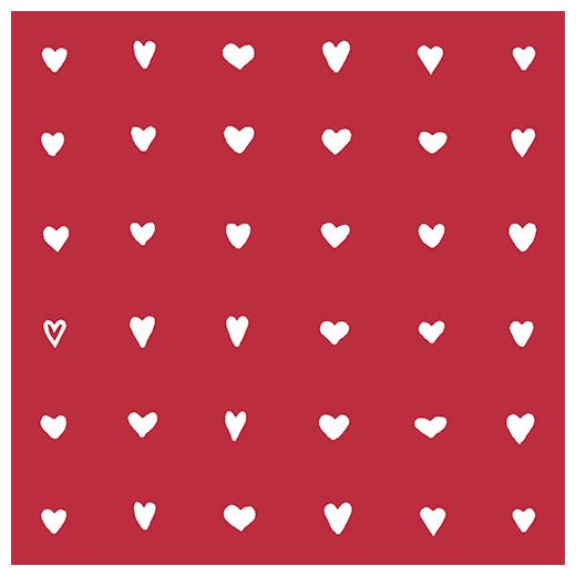 Serviettes, 3 plis pliage 1/4 33 cm x 33 cm "Hearts" 1