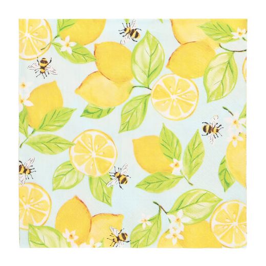 Serviettes, 3 plis pliage 1/4 33 cm x 33 cm "Lemon Grove" 1