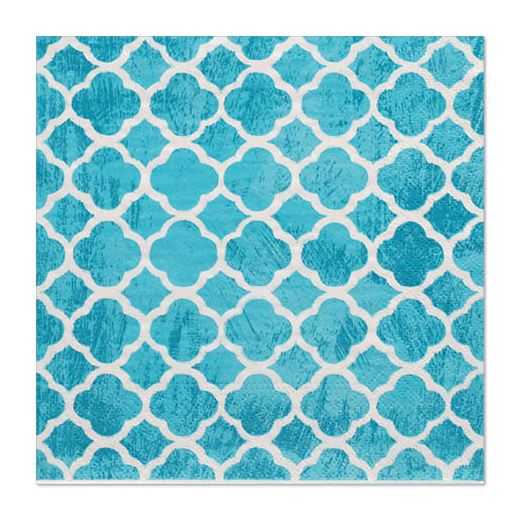 Serviettes, 3 plis pliage 1/4 33 cm x 33 cm turquoise "Morocco Dream" 1