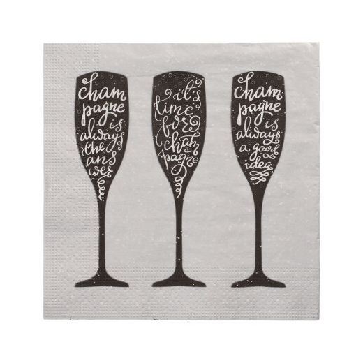 Serviettes, 3 plis pliage 1/4 33 cm x 33 cm "Champagne" 1