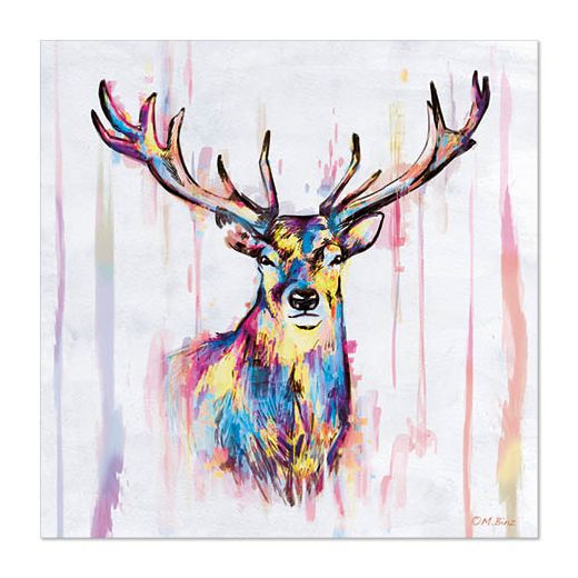 Serviettes, 3 plis pliage 1/4 33 cm x 33 cm "Colourful Deer" 1