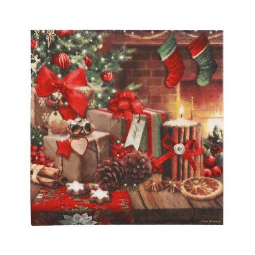 Serviettes, 3 plis pliage 1/4 33 cm x 33 cm "Cozy Christmas" 1