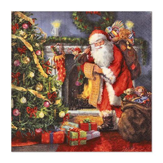 Serviettes, 3 plis pliage 1/4 33 cm x 33 cm "Christmas Eve" 1