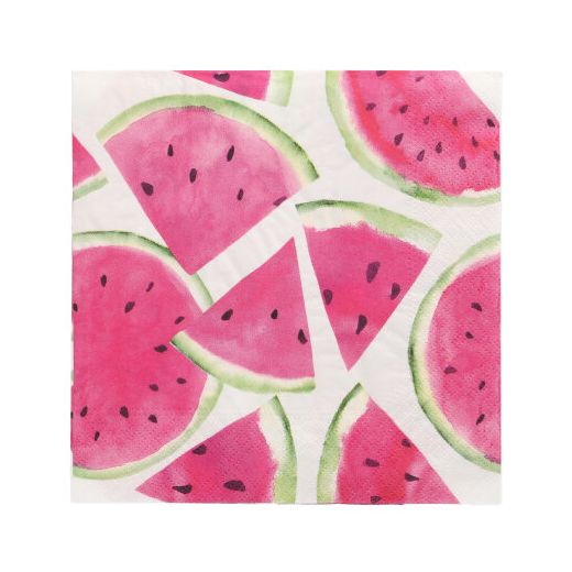 Serviettes, 3 plis pliage 1/4 33 cm x 33 cm "Watermelon" 1