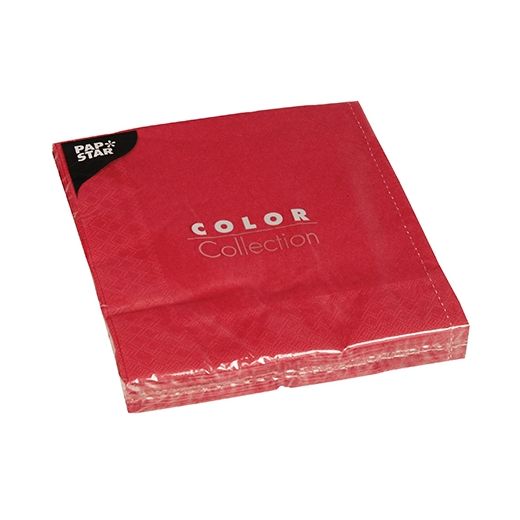 Serviettes, 3 plis pliage 1/4 40 cm x 40 cm bordeaux 1
