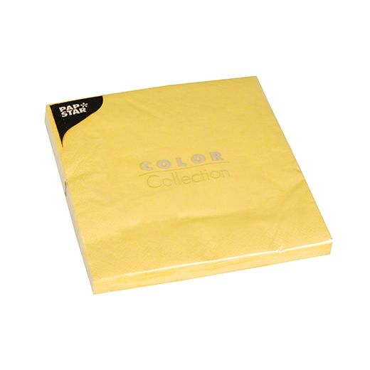 Serviettes, 3 plis pliage 1/4 40 cm x 40 cm jaune 1