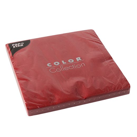 Serviettes, 3 plis pliage 1/4 40 cm x 40 cm rouge 1
