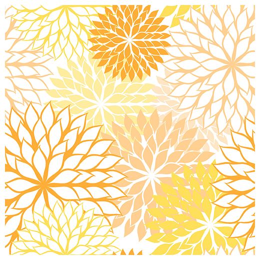 Serviettes, 3 plis pliage 1/4 40 cm x 40 cm jaune "Floralies" 1