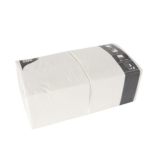 Serviettes, 3 couches pliage 1/8 33 cm x 33 cm blanc 1