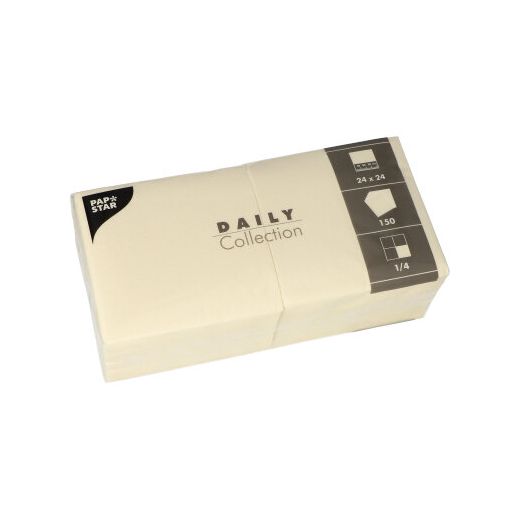 Serviettes "DAILY Collection" pliage 1/4 24 cm x 24 cm champagne 1