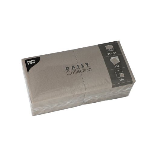 Serviettes "DAILY Collection" pliage 1/4 24 cm x 24 cm gris 1