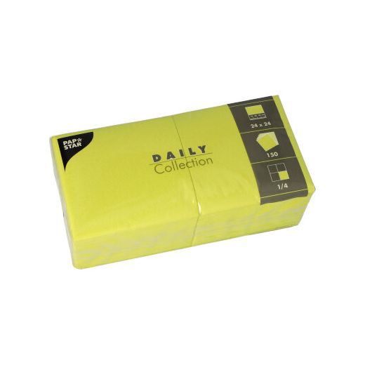 Serviettes "DAILY Collection" pliage 1/4 24 cm x 24 cm vert anis 1