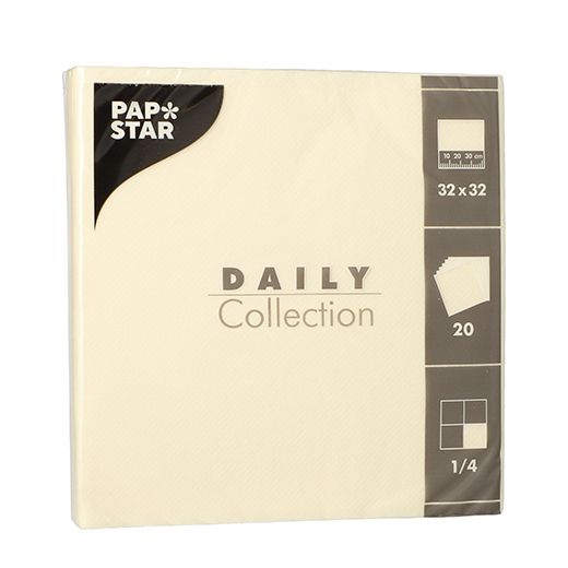 Serviettes "DAILY Collection" pliage 1/4 32 cm x 32 cm champagne 1