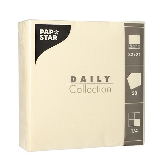 Serviettes "DAILY Collection" pliage 1/4 32 cm x 32 cm champagne 1