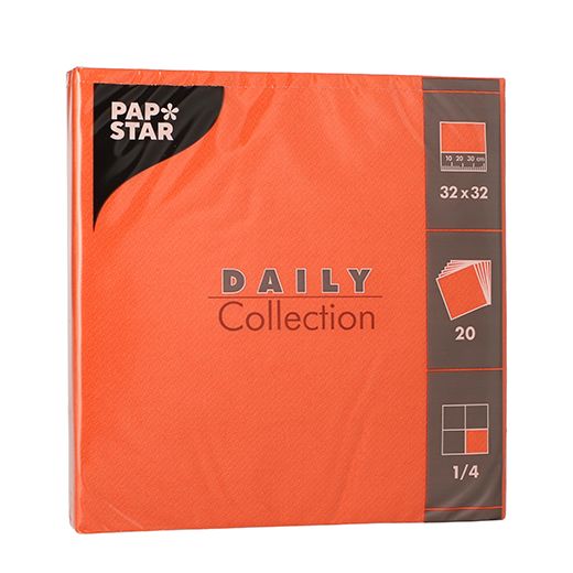 Serviettes "DAILY Collection" pliage 1/4 32 cm x 32 cm nectarine 1