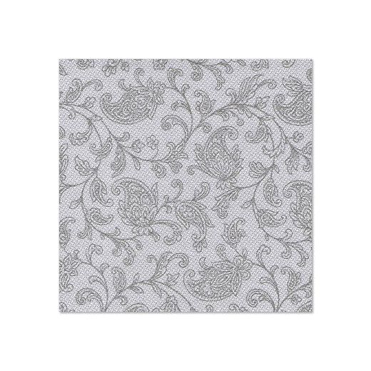 Serviettes "ROYAL Collection" pliage 1/4 25 cm x 25 cm gris "Ornaments" 1