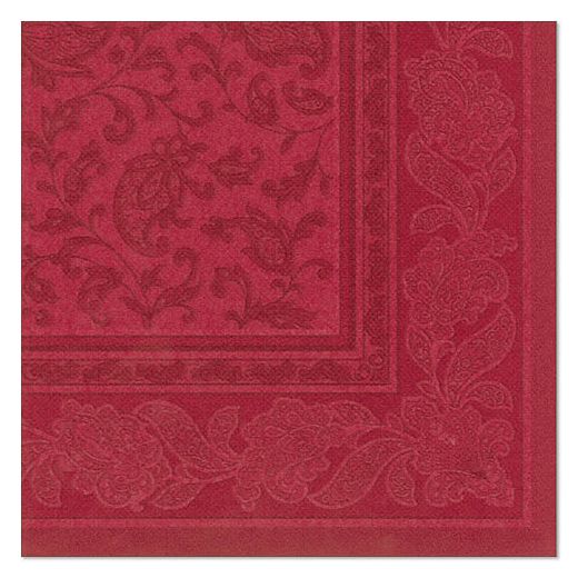 Serviettes "ROYAL Collection" pliage 1/4 40 cm x 40 cm bordeaux "Ornaments" 1