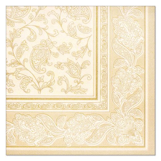 Serviettes "ROYAL Collection" pliage 1/4 40 cm x 40 cm champagne "Ornaments" 1
