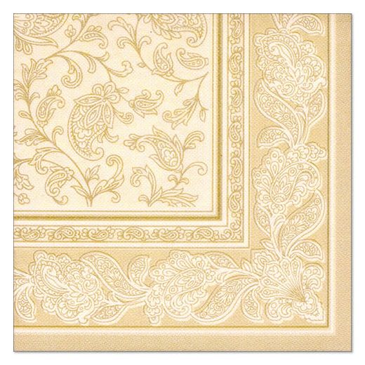 Serviettes "ROYAL Collection" pliage 1/4 40 cm x 40 cm champagne "Ornaments" 1