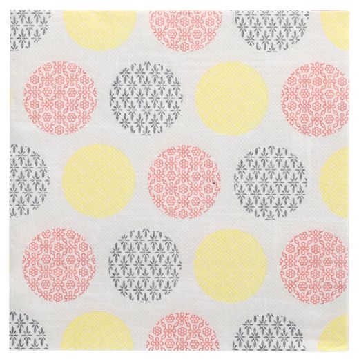 Serviettes "ROYAL Collection" pliage 1/4 40 cm x 40 cm jaune/rouge "Rococo" 1