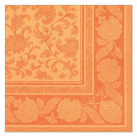Serviettes "ROYAL Collection" pliage 1/4 40 cm x 40 cm orange "Ornaments" 1