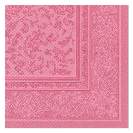 Serviettes "ROYAL Collection" pliage 1/4 40 cm x 40 cm rose "Ornaments" 1