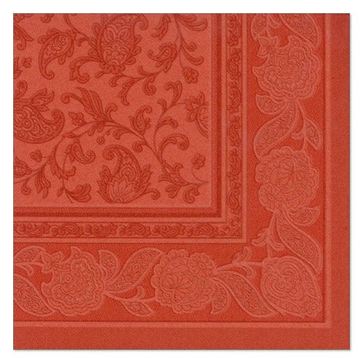 Serviettes "ROYAL Collection" pliage 1/4, 40 cm x 40 cm, terracotta "Ornaments" 1