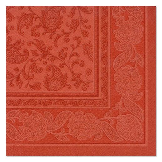 Serviettes "ROYAL Collection" pliage 1/4, 40 cm x 40 cm, terracotta "Ornaments" 1