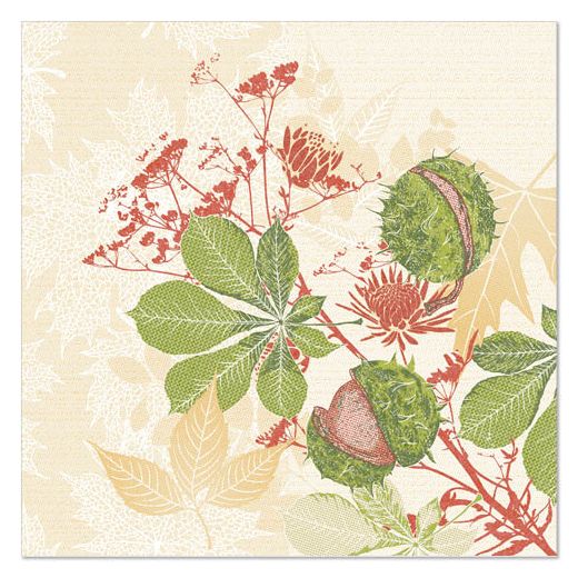 Serviettes "ROYAL Collection" pliage 1/4, 40 cm x 40 cm, "Autumn Leaves" 1
