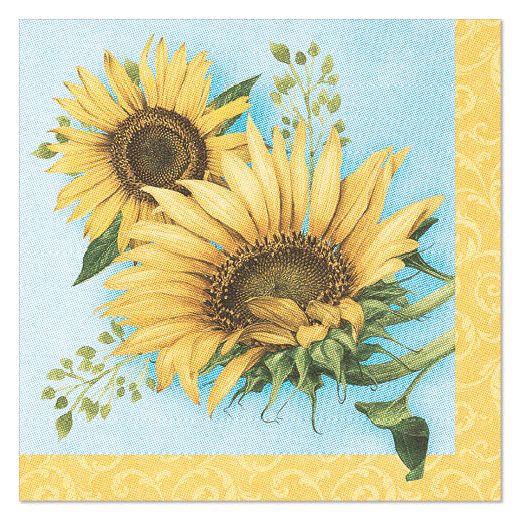 Serviettes "ROYAL Collection" pliage 1/4, 40 cm x 40 cm, "Sunflower" 1