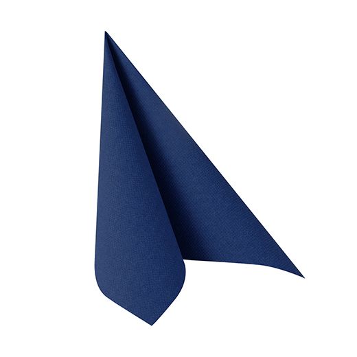 Serviettes "ROYAL Collection" pliage 1/4 40 cm x 40 cm bleu foncé avec d'emballage en papier 1