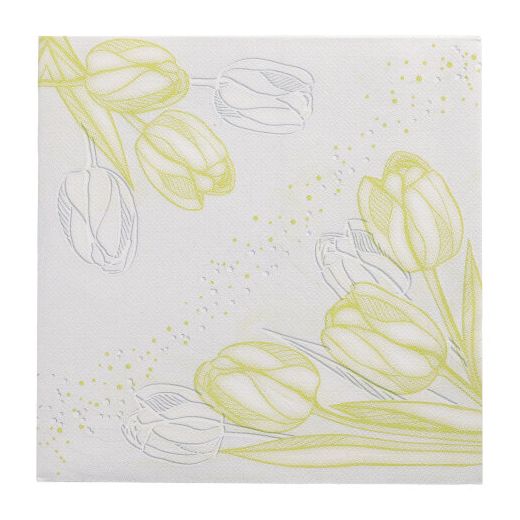 Serviettes "ROYAL Collection" pliage 1/4 40 cm x 40 cm vert anis "Tulip Shape" 1