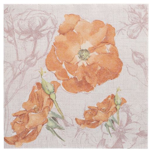 Serviettes "ROYAL Collection" pliage 1/4 40 cm x 40 cm nectarine "Blossom" 1